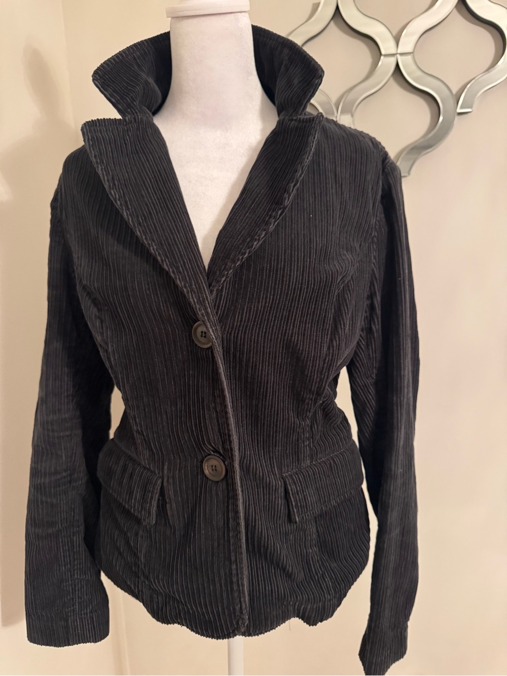 Newport News Charcoal Corduroy Blazer Jacket